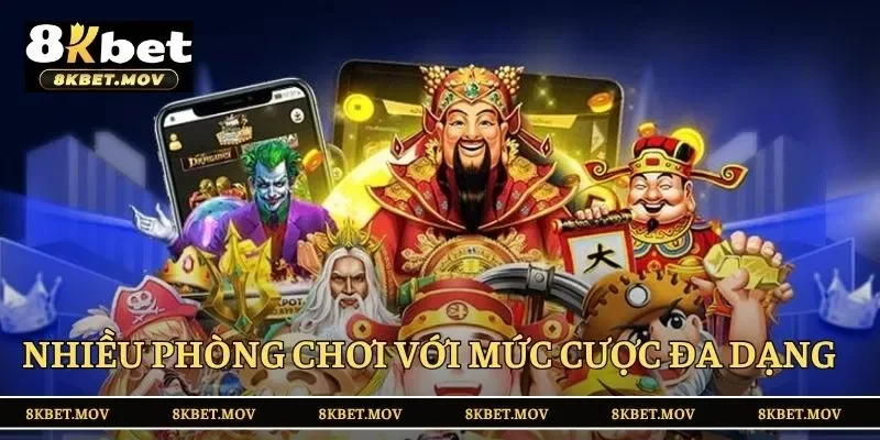 Nhiều phòng chơi với mức cược đa dạng trong nổ hũ Thần Tài